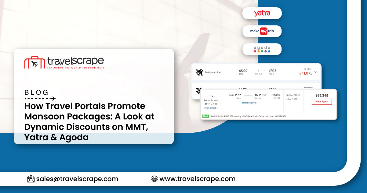 How Travel Portals Promote Monsoon Packages: A Look at Dynamic Discounts on MMT, Yatra & Agoda How Travel Portals Promote Monsoon Packages: A Look at Dynamic Discounts on MMT, Yatra & Agoda