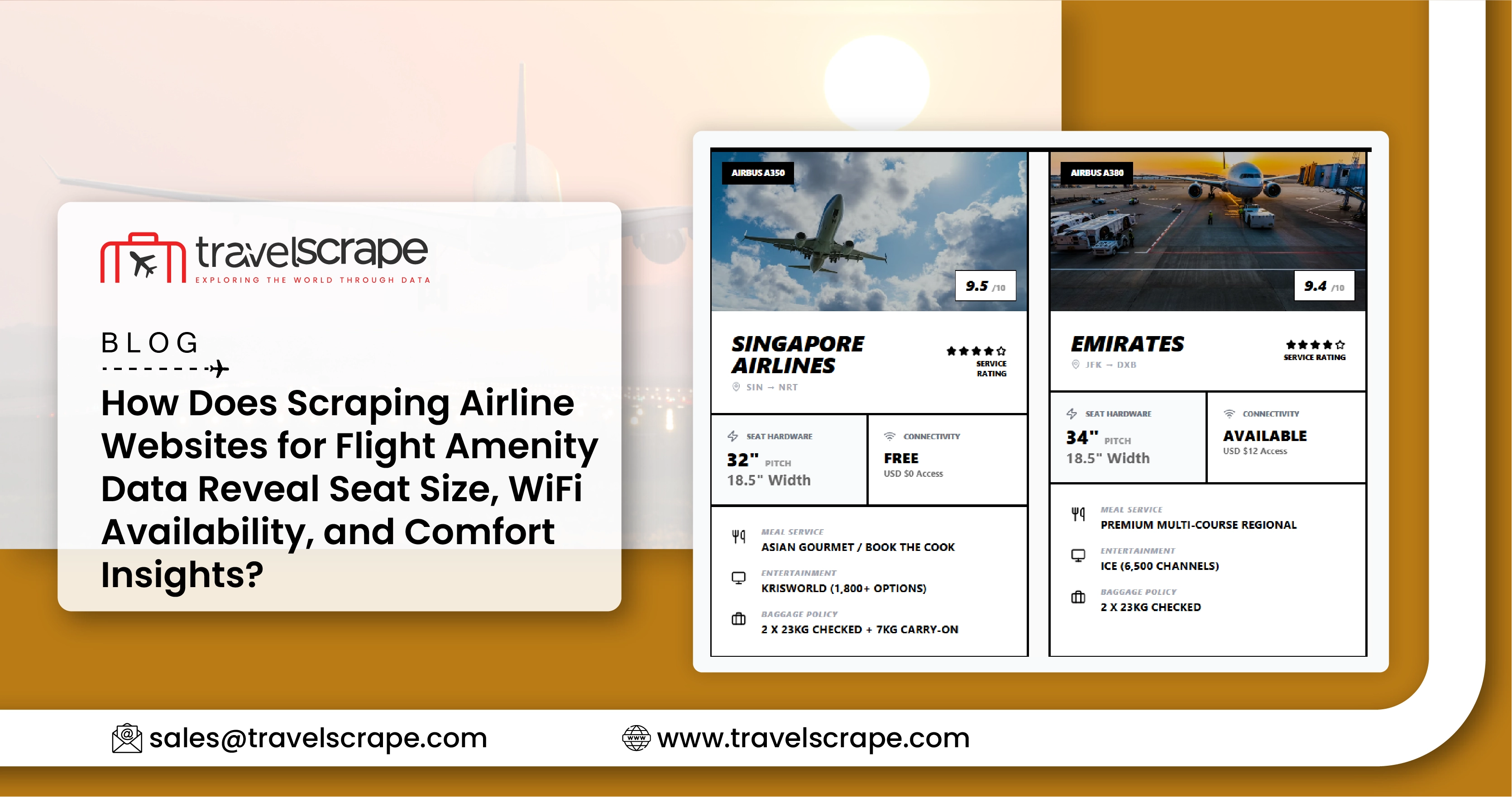 Scraping Airline Websites for Flight Amenity Data Reveal Seat Size