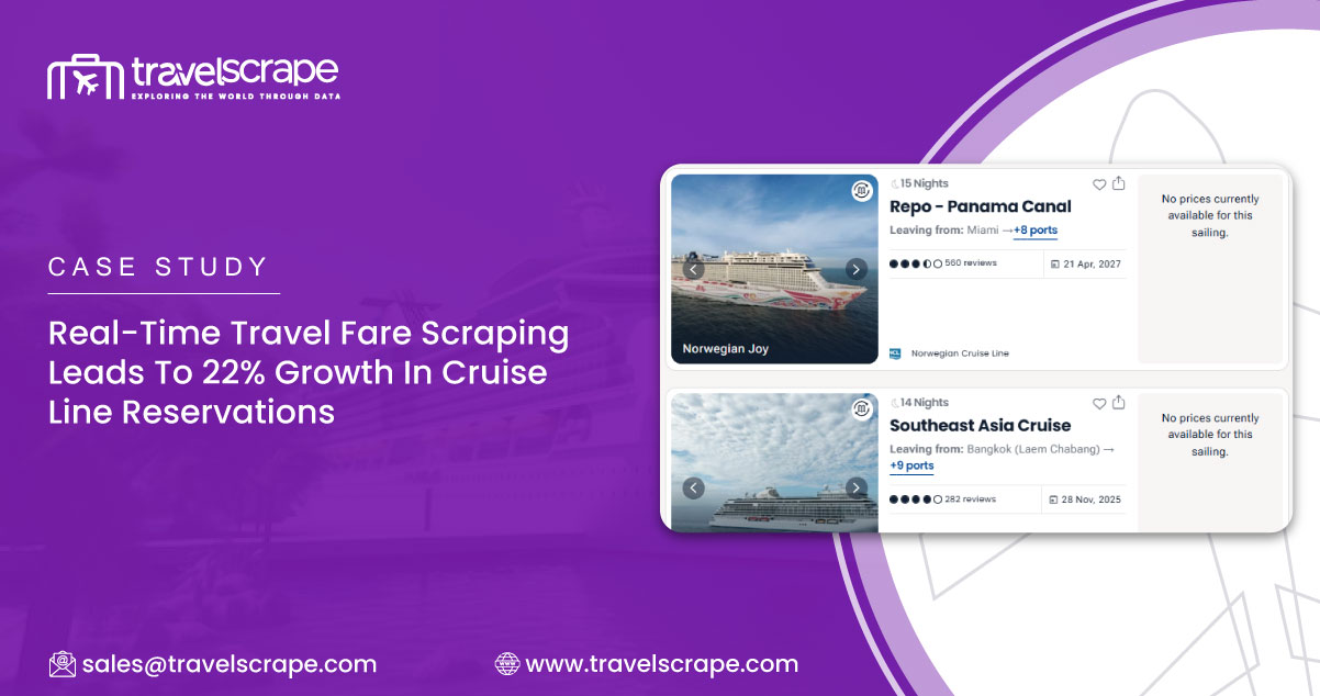 Real-Time Travel Fare Scraping Leads To 22% Growth In Cruise Line Reservations Real-Time Travel Fare Scraping Leads To 22% Growth In Cruise Line Reservations