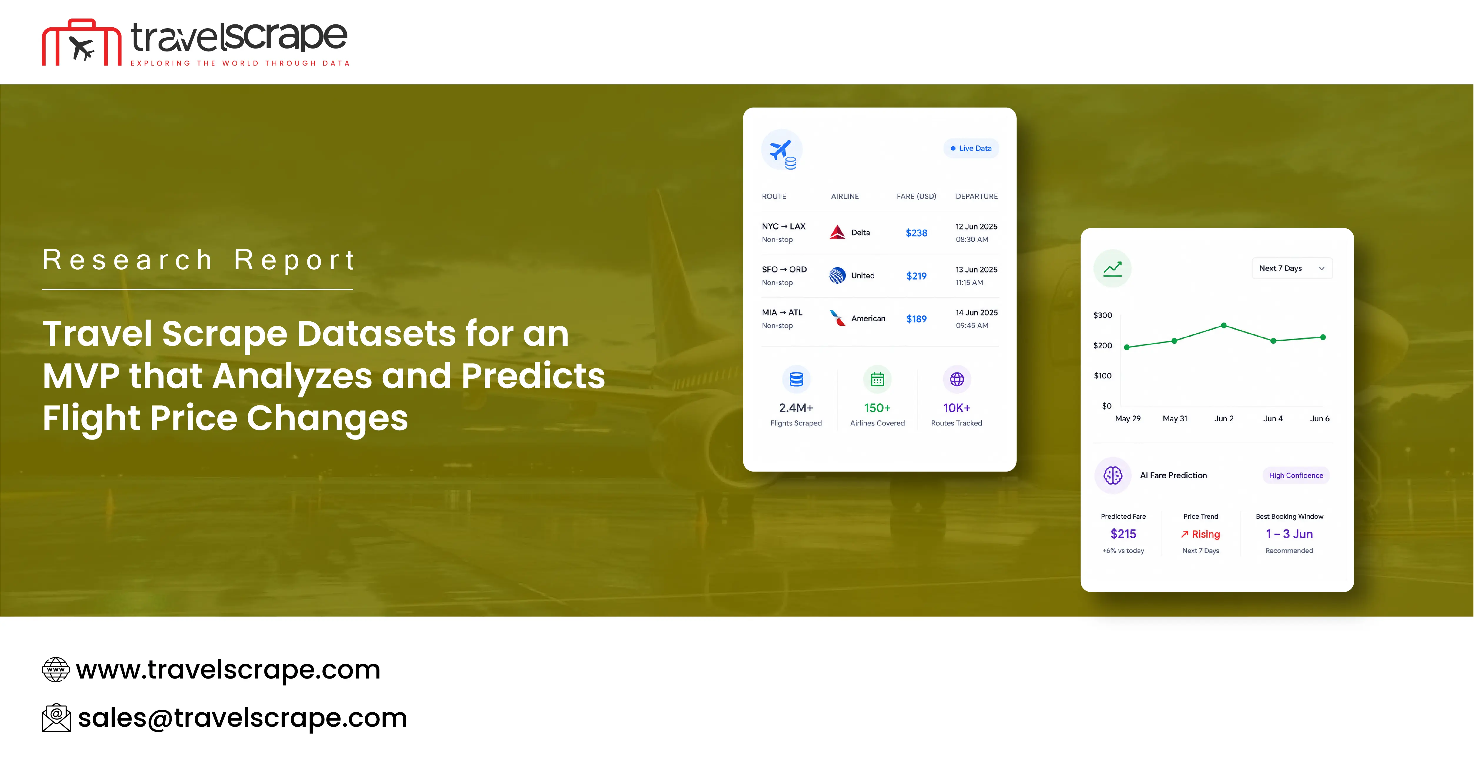 Travel Scrape Datasets for an MVP for Flight Price Changes